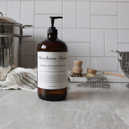 Heirloom Dish Soap in Amber Glass Dispenser